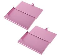 NUOBESTY 2pcs Office Card Holder Business Card Carrying Case 3.65x2.36in Aluminum Alloy Waterproof Protection Lightweight Modern Elegance Portable for Travel Women