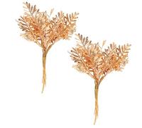 NUOBESTY 2pcs Pine Cone Sticks Gold Silver Pine Branch Plug DIY Christmas Ornaments Artificial for Tree Wedding Dining Room Craft Floral Arrangement