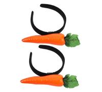 NUOBESTY 2pcs Plush Carrot Headbands Cute Cartoon Hair Accessories Unique Quirky Novelty Style Comfortable to Wear Won't Damage Hair Or Scalp for Easter Party