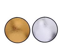 NUOBESTY 2Pcs Portable Collapsible Photography Reflector Disc Dual Gold Silver Light Reflector for Studio Outdoor Use Essential Photography Accessories for Travel the Go Shooting