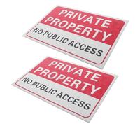 NUOBESTY 2pcs Private Property No Entry Signs, Self Adhesive Plastic Warning Decals for Farm and Residential Boundaries, Fade-resistant Outdoor Yard Use