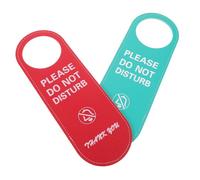 NUOBESTY 2pcs PU Leather Door Sign Knock Do Not Disturb Office Doorplate with Hanging Door Hanger for Hotels Conference Rooms Personal Workspace to Reduce Interruptions