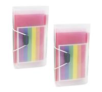 NUOBESTY 2pcs Rainbow Ticket Holders Plastic File Organizer for Receipt Organizer Folder Portable Accordion Folder for Small Plastic Wallets