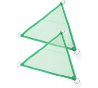 NUOBESTY 2pcs Reptile Mesh Hammock Suction Cups, Green Canvas Resting Bed | Easy Tank Setup, Elevated Spot for Terrarium Use, Simple Removal, for Acrylic Tanks and Small Reptiles