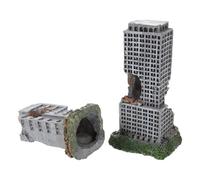NUOBESTY 2pcs Resin Aquarium Castle Decorations Featuring Realistic Antique Urban Ruins and City Building Hideouts for Fish Tank Landscape Ornament and Shrimp Hideout Resistant to Buildup