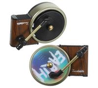 NUOBESTY 2Pcs Retro Record Player Car Air Freshener Clips Rotating Scented Vent Decorations for Car Interior for Music Lovers and Travel