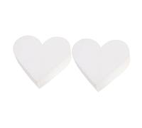 NUOBESTY 2pcs Reusable Heart Cake Dummies Compact Foam Cake Models for Wedding Birthday and Party Decoration Lightweight Cleanable for Decorating Practice and Display