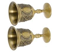 NUOBESTY 2pcs Royal Goblet Zinc Alloy Embossed Wine Cup Vintage Palace Style Metal Shot Glass for Holiday Celebrations and Home Decor