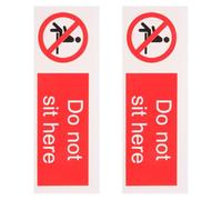 NUOBESTY 2pcs Safety Warning Stickers 150mm X 50mm Self-adhesive Do Not Sit Here Signs for Office, School, Hotel Use with Black and Yellow Caution Design