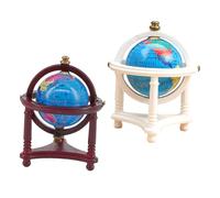 NUOBESTY 2pcs Scale Miniature Globe Educational Dollhouse Accessories for Realistic Terrestrial Globe Models in White for Study Decor and Mini Figurine Collections