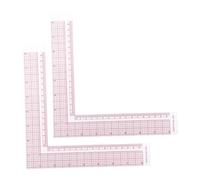 NUOBESTY 2pcs Shaped Ruler Transparent Sewing Square Ruler with Built Scale for Precise Pattern Making Tailoring Crafting Fashion Design Tool