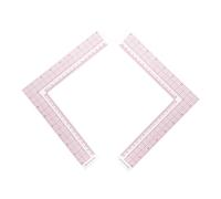 NUOBESTY 2pcs Shaped Tailor Ruler for Sewing with Clear Scale and Angle Lightweight Plastic Measuring Square for Pattern Making Quilting Garment Design and Grading Portable Tools for