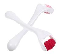 NUOBESTY 2pcs Silicone Facial Roller Eye Massage Tool Small Mini Face Massage Roller for Face Lifting and Sculpting Beauty Care, Pink and Rose Red