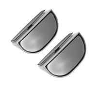 NUOBESTY 2pcs Silver Automotive Blind Spot Mirrors with Wide Angle Convex Lens, 360° Adjustable Rearview Auxiliary Mirrors for Cars, Suvs, and Trucks to Enhance Driving Safety
