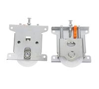 NUOBESTY 2pcs Silver Sliding Closet Door Rollers with Housing Ball Bearing Wheel Heavy-Duty Wardrobe Pulley Hardware for Cabinet Sliding Doors Smooth Silent Operation Replacement