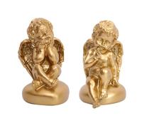 NUOBESTY 2pcs Simulation Angel Ornament Resin Retro Angel Figurine Lightweight Fine Craftsmanship Golden Desktop Decor for Decorating Home