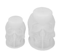 NUOBESTY 2pcs Skull Silicone Molds: Halloween 3D Skull Candle Mold for Resin Casting DIY Crafts Soap Making and Wax Melt Epoxy Clay