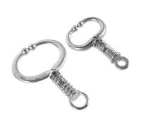 NUOBESTY 2pcs Small Medium Stainless Steel Cattle Nose Rings Clip-on Studs for Calf Weaning - Reusable Livestock Traction Nose Circles for Farm Breeding Supplies