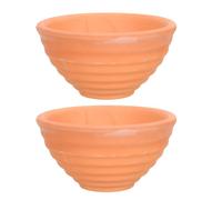 NUOBESTY 2pcs Small Red Terracotta Ceramic Flower Pots with Breathable Design, Succulent Plant Containers for Indoor and Outdoor Gardening, Household Planting Basins