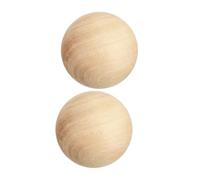 NUOBESTY 2pcs Solid Wood Balls for Crafts Unfinished Natural Wooden Spheres for DIY Painting Engraving and Handicrafts Projects