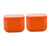 NUOBESTY 2pcs Square Tinplate Candle Storage Containers Metal Candle Jars 65g Wax Capacity Orange Colour Not Easily Deformed for Storing and Small Items