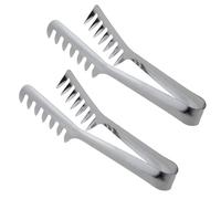 NUOBESTY 2Pcs Stainless Steel Spaghetti Tongs Pasta Tong Clip 1Mm Thick Noodle Food Clip Kitchen Cooking Utensils for Serving Pasta and Noodles
