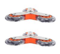 NUOBESTY 2pcs Stainless Steel Stair Climbing Wheels Heavy Duty Roller with Three Wheel Structure Stable Movement Universal Application for Grocery Trolley and Hand Trucks in Supermarket