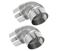 NUOBESTY 2pcs Stainless Steel Stove Pipe Elbow Chimney Flue Adapter for Camping Water Heater Ventilation Efficient Heat Transfer Outdoor Use