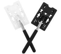 NUOBESTY 2pcs Telescopic Rod Card Holder with Antislip Clamp, Stainless Steel and Abs Retractable Card Reacher Tool for Contactless Parking Toll Payment and Apartment Self-service Machines