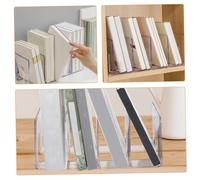 NUOBESTY 2pcs Transparent Desktop Document Rack Storage Organizer with Compartments for Office Books Files Bags Space-saving Shelf Divider for Home Library Study