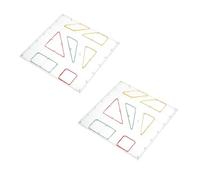 NUOBESTY 2pcs Transparent Geometry Nail Plate Pegboard for Primary Math Learning Educational Geoboard Tool for Boys Elementary School Mathematical Manipulative