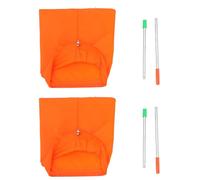 NUOBESTY 2pcs Trash Bag Pickup Sticks Dustpan Type Garden Waste Collector Foldable Stainless Steel Cloth Windproof Orange for Outdoor Cleaning, Park Maintenance, Sanitation Workers