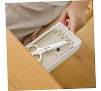 NUOBESTY 2Pcs Under Table Drawer Storage Container Adhesive Pen Box Hidden Desk Organizer Abs Material Space Saving Stationary Container for Office Home School