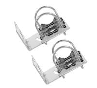 NUOBESTY 2pcs Universal Antenna Clamping Mount Bracket L-Shaped Mounting Bracket Aluminum Alloy Quick Installation Weather Resistant Outdoor Antenna Installation Silver