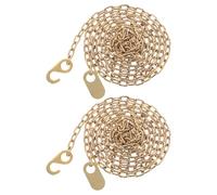 NUOBESTY 2pcs Vintage Golden Steel Pendulum Replacement Chains for Grandfather Floor Clock with Easy Installation and Versatile Compatibility, for Clock Restoration Projects or Office