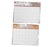 NUOBESTY 2pcs Wall Calendar Monthly Planner with Floral Design Spiral Bound for Home Office Organization Effortless Year Planning Stylish Wall