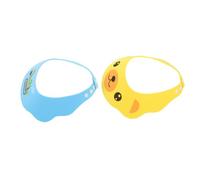 NUOBESTY 2pcs Waterproof Bath Hat with Ear Guard and Adjustable Fit, Eva Double Layers Shower Bonnet, for Outdoor Adventures and Vacations