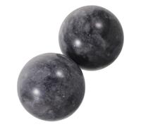 NUOBESTY 2pcs Weighted Jade Finger Exercise Balls 25mm for Grip Strength Training and Meditation, Compact Stone Hand Rolling Massage Balls with Elegant Marble Patterns for Travel
