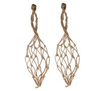 NUOBESTY 2pcs Wine Bottle Carrier Net with Sturdy Twine Rope Portable Mesh Wine Bottle Travel Pouch for Home Bar Restaurant Decorative and Practical Storage Bag