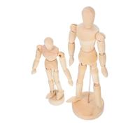 NUOBESTY 2pcs Wooden Art Mannequin with Joints Flexible Poseable Limbs for Life Drawing and Sketching Durable Craft for Artists and Hobbyists Creative Family Bonding Art Supplies