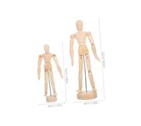NUOBESTY 2pcs Wooden Mannequin with Locking Joints for Painting and Sketching Durable Hand Polished Figures Portable Art Models for Still Life and Animation Projects