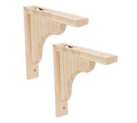 NUOBESTY 2pcs Wooden Triangle Shelf Brackets Wall Mounted with Rustic Unfinished Wood Material and Easy Installation for Living Rooms and Kitchen Storage Support