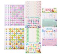 NUOBESTY 2sets Boys and Girls Potty Training Stickers Chart Sticker for Toddlers Potty Chart for Boys Rewards System