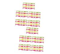 NUOBESTY 2sets Cardboard Glasses Set for Portable Anaglyph Viewing Glasses Red Yellow Green and Pink for Festivals Events 20pcs*2