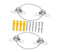 NUOBESTY 2sets Heavy Duty Furniture Falling Straps Stainless Steel Earthquake Safety Anchors Secure Bookshelves Cabinets Childproof Protection