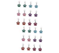 NUOBESTY 2sets Mixed Color Lobster Clasp Charms for DIY Jewelry Making Dog Paw Pendants Lightweight Decorative Accessories for Necklaces and Bracelets 12pcs*2