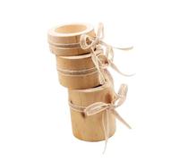 NUOBESTY 3 Pcs Wooden Candlestick with Khaki Rope Cylinder Shaped Candle Holders for Home Decor Festival Wedding and Party Centerpiece Artisan Craftsmanship Desktop Ornament