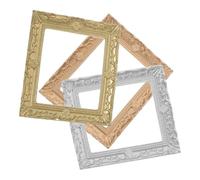 NUOBESTY 3 Pieces Miniature Photo Frames 2.87X2.36In Tiny Resin Picture Frame Ornaments for Dollhouse Decor Playhouse Accessories and Mini Art Displays