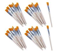 NUOBESTY 30 Piece Plaid Nylon Brush: Detail Paint Brushes for Flat Corner Edge - Synthetic Bristles Wooden Handles Pen for Hobby Painting Wall Trim Canvas Craft