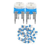 NUOBESTY 30Pcs 6Mm 2K Ohm Horizontal Trimmer Potentiometer Variable Resistor Blue Rotary Adjustable for Breadboard Electronic Accessories